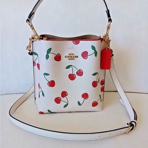 Brand New Coach Mollie Tote with Heart Cherry Print